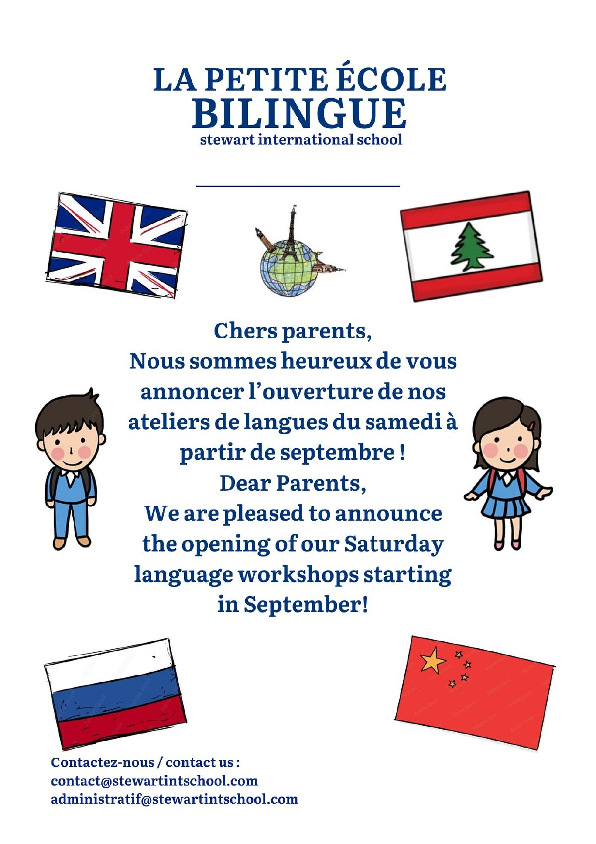 Flyer Ateliers de Langues du Samedi